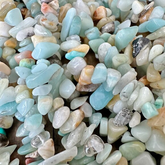 5-8mm Flower Amazonite Chip Bead Strand - Picture 3 of 3